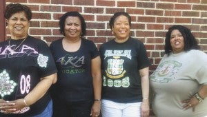 The five Alpha Kappa Alpha sorority members who conducted the reading program at East End Baptist Church were, from left, Rosalind Holland, Cherlyn Covington, LaVerne Brockington, Jennifer Phillips and, not pictured, Sherry Miller.